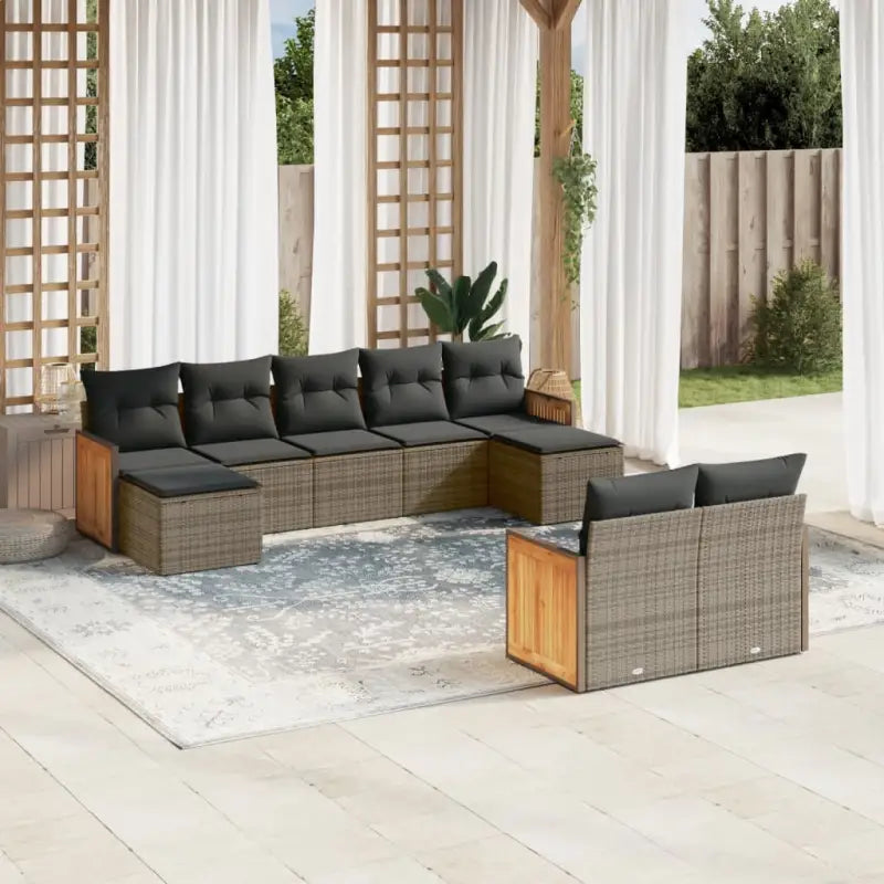 Tuinset met zwart materiaal en gepoedercoat staal voor buitengebruik - Grijs / Zonder tafel - Tuinsets