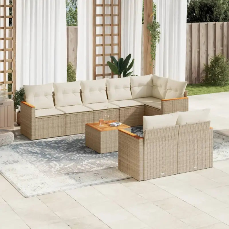 Tuinset met zwart materiaal en gepoedercoat staal voor buitengebruik - Beige / Met tafel - Tuinsets