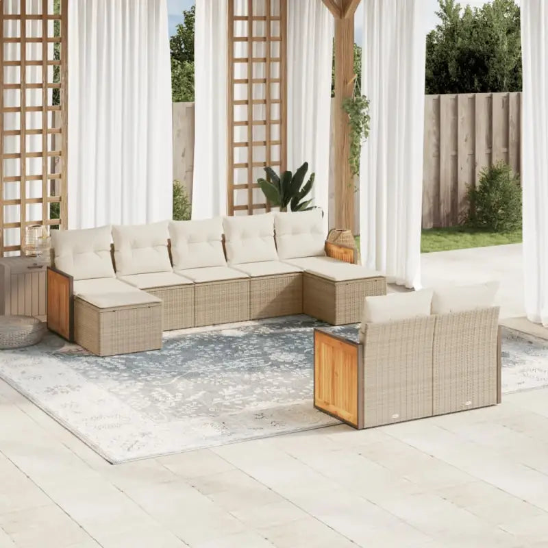 Tuinset met zwart materiaal en gepoedercoat staal voor buitengebruik - beige en crèmekleurig / Zonder tafel - Tuinsets