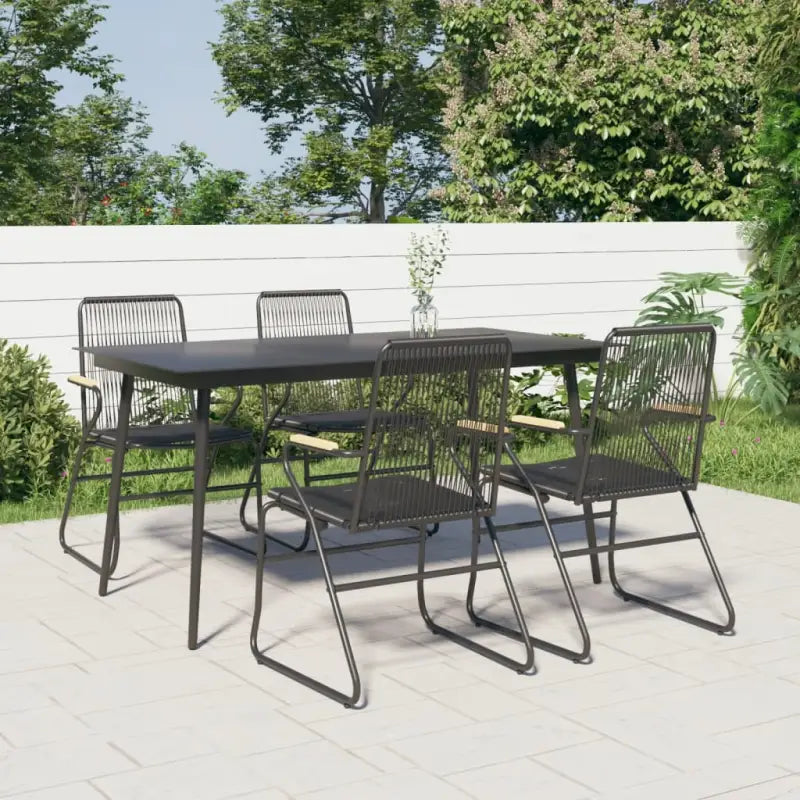 Tuinset met zwart materiaal en gepoedercoat staal voor buitengebruik - Tuinsets