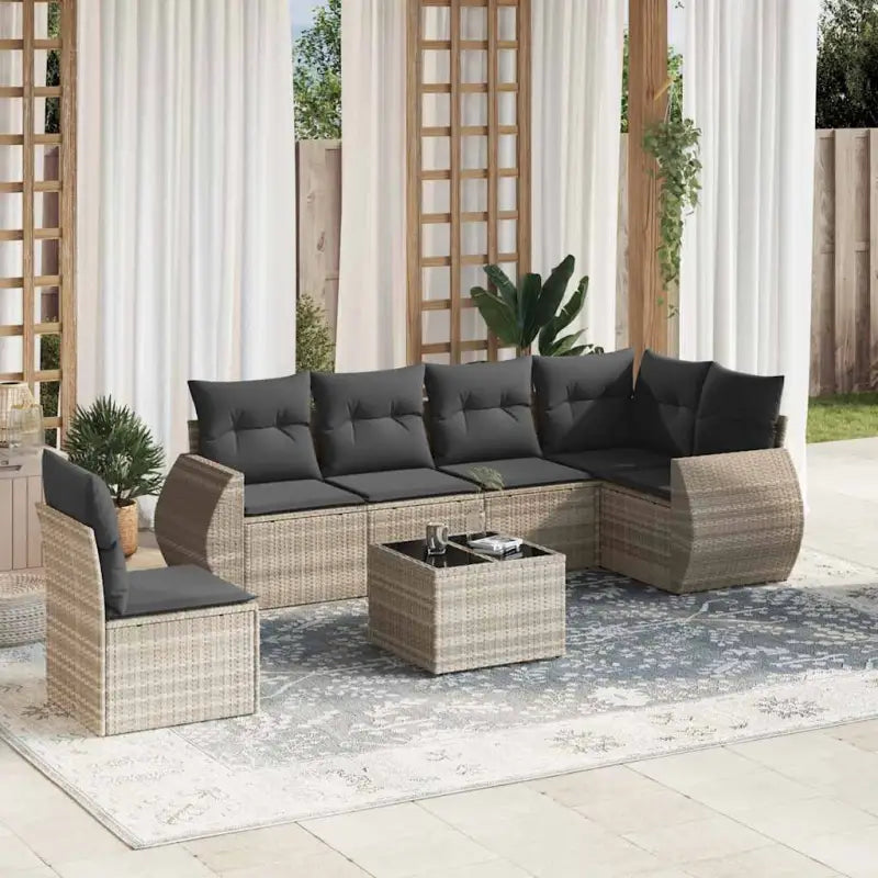 Tuinset met zwart materiaal en gepoedercoat staal voor buitenplezier - Lichtgrijs / Zonder tafel - Tuinsets