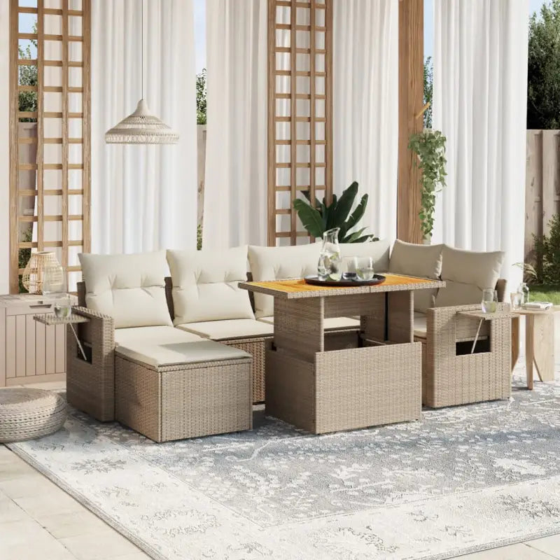 Tuinset met zwart materiaal en gepoedercoat staal voor buitenplezier - beige en crèmekleurig / zonder opbergruimte