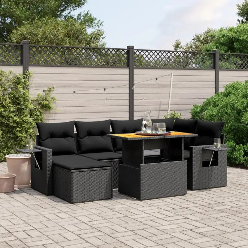 Tuinset met zwart materiaal en gepoedercoat staal voor buitenplezier - Zwart / zonder opbergruimte - Tuinsets