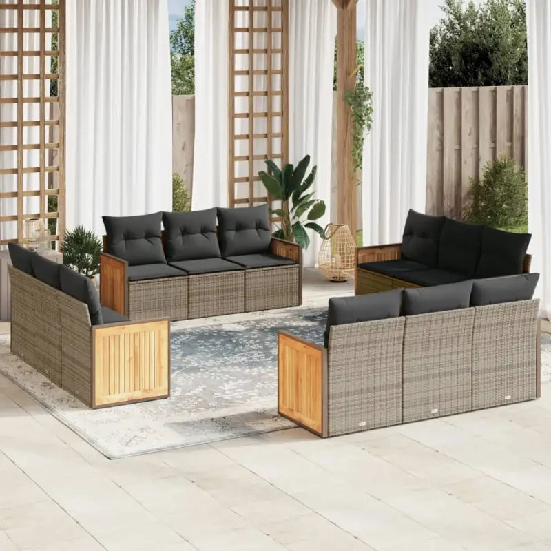 Tuinset met zwart materiaal en gepoedercoat staal voor buitenplezier - Grijs / Zonder tafel - Tuinsets