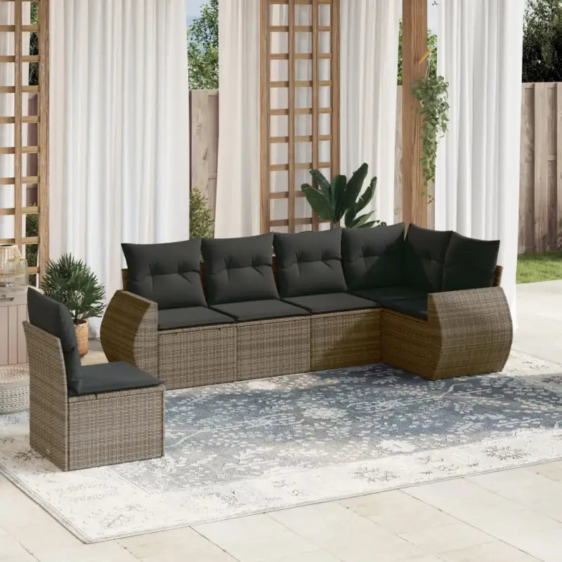Tuinset met zwart materiaal en gepoedercoat staal voor buitenplezier - Grijs / Met tafel - Tuinsets