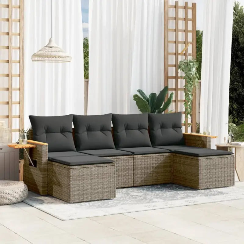 Tuinset met zwart materiaal en gepoedercoat staal voor buitenplezier - Grijs / Zonder tafel - Tuinsets