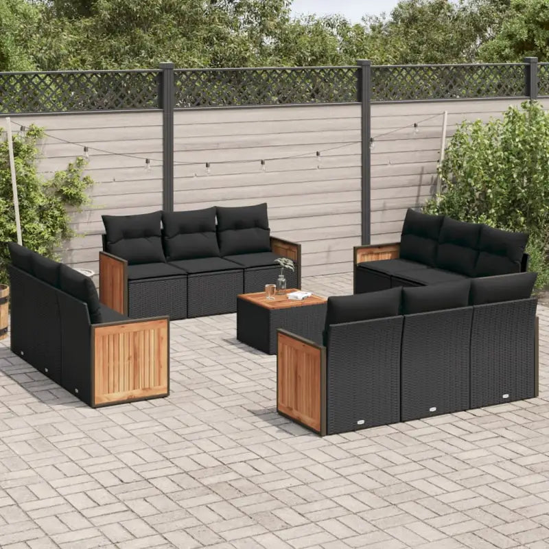 Tuinset met zwart materiaal en gepoedercoat staal voor buitenplezier - Zwart / Met tafel - Tuinsets