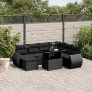 Tuinset met zwart materiaal en gepoedercoat staal voor comfort - Tuinsets