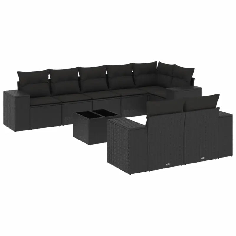Tuinset met zwart materiaal en gepoedercoat staal voor comfortabel buitengebruik - Tuinsets