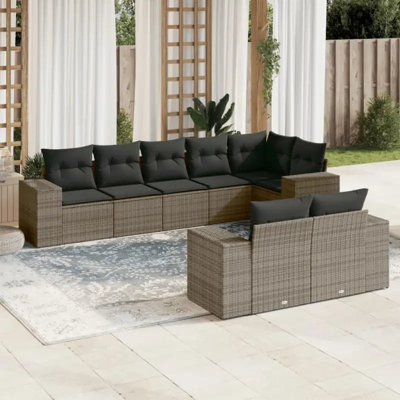 Tuinset met zwart materiaal en gepoedercoat staal voor comfortabel buitengebruik - grijs en donkergrijs / Zonder tafel