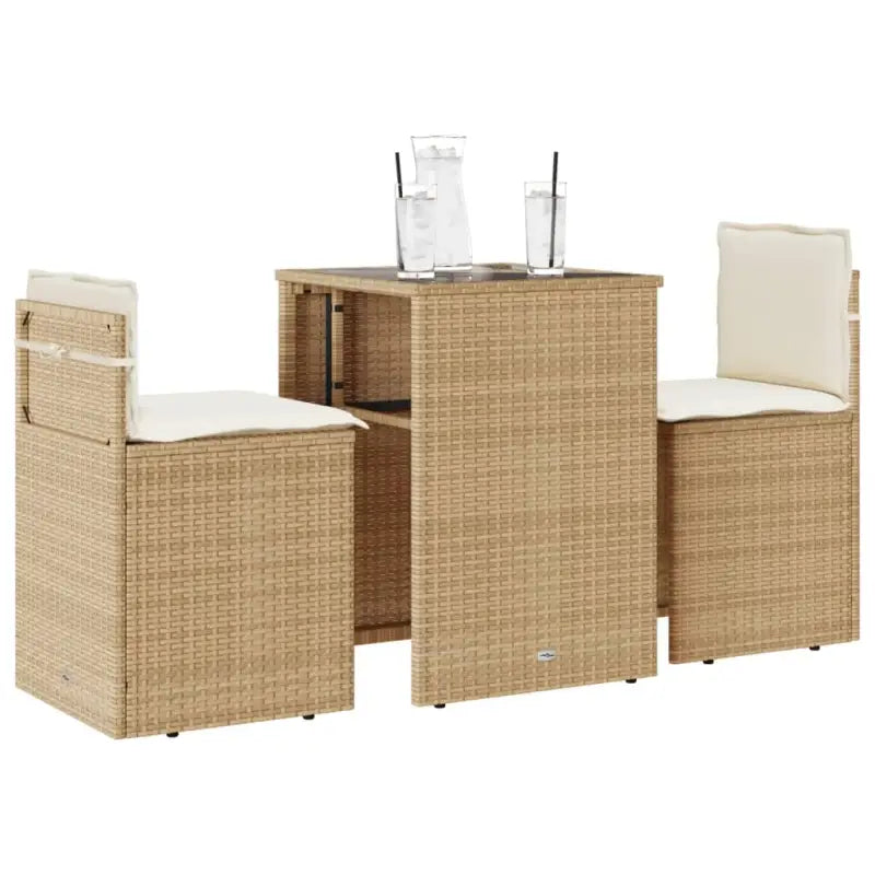 Tuinset met zwart materiaal en gepoedercoat staal voor elke tuin - beige en crèmekleurig / Glas - Tuinsets