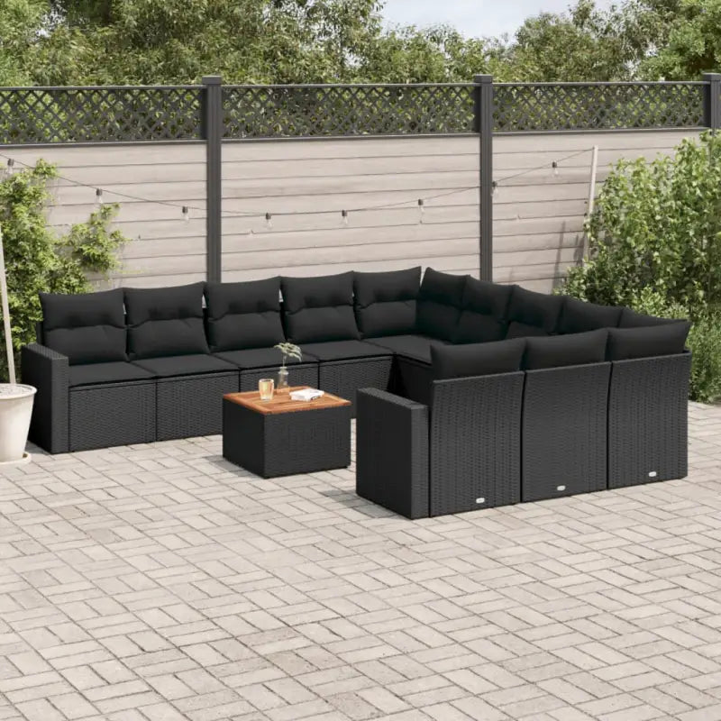 Tuinset met zwart materiaal en gepoedercoat staal voor gezellige buitenruimte - Zwart - Tuinsets
