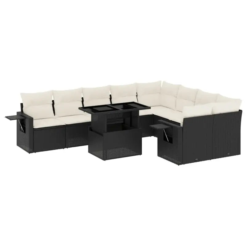 Tuinset met zwart materiaal en gepoedercoat staal voor jouw tuin of terras - Tuinsets