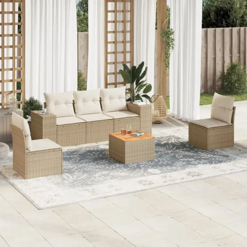 Tuinset van beige materiaal en gepoedercoat staal voor buitenplaatsen - Tuinsets