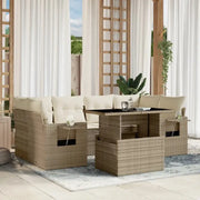 Tuinset van beige materiaal en gepoedercoat staal voor buitenplezier - Tuinsets