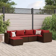 Tuinset van bruin materiaal met gepoedercoat staal en afmetingen - Tuinsets