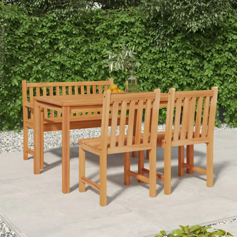 Tuinset van fijn geschuurd hard teakhout voor een moderne look - Bank + 2x stoel + Tafel - Tuinsets