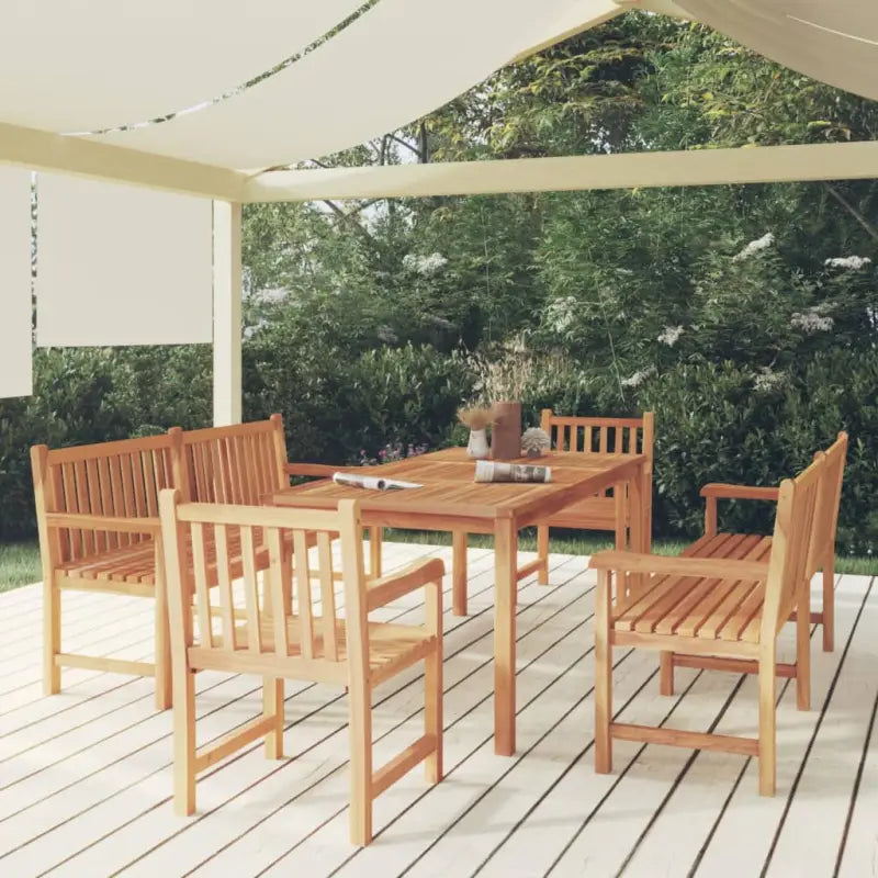 Tuinset van fijn geschuurd hard teakhout voor een moderne tuinruimte - Tuinsets