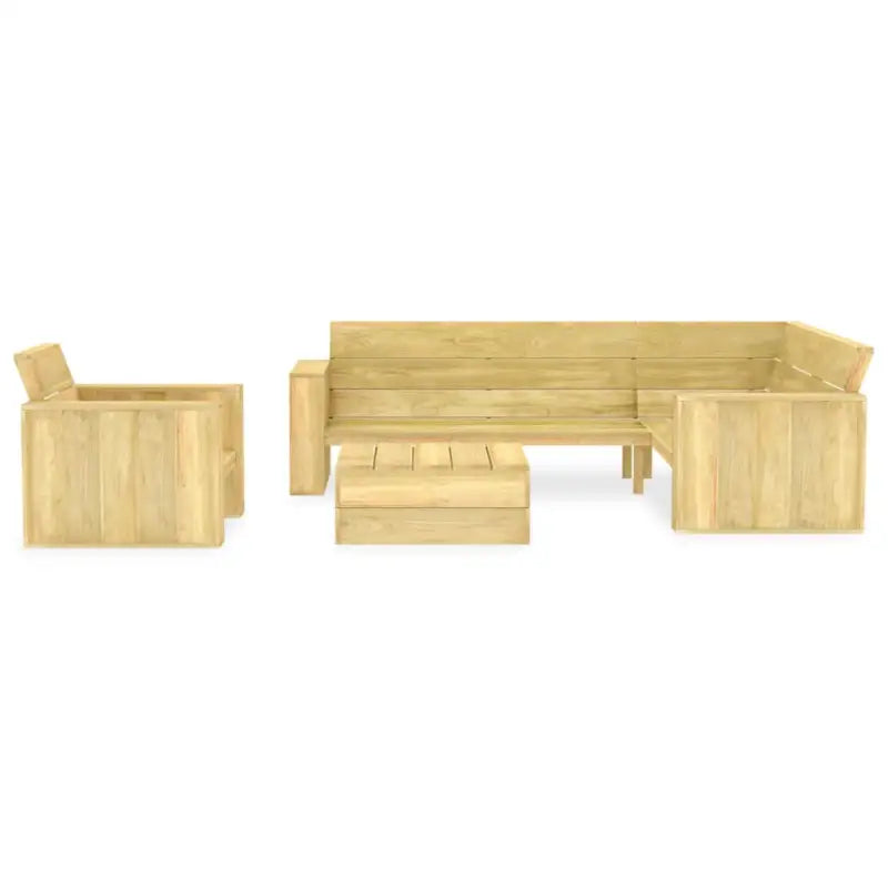 Tuinset van geïmpregneerd grenenhout voor terras en tuinplezier - Tuinsets