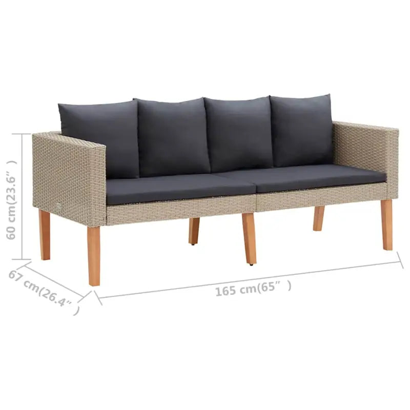 Tuinset van gepoedercoat staal en poly rattan voor gezellige zomerdagen - Tuinsets