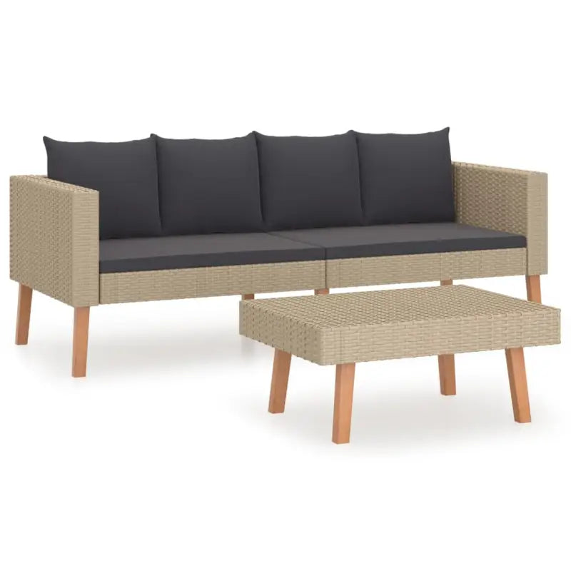 Tuinset van gepoedercoat staal en poly rattan voor gezellige zomerdagen - Tuinsets