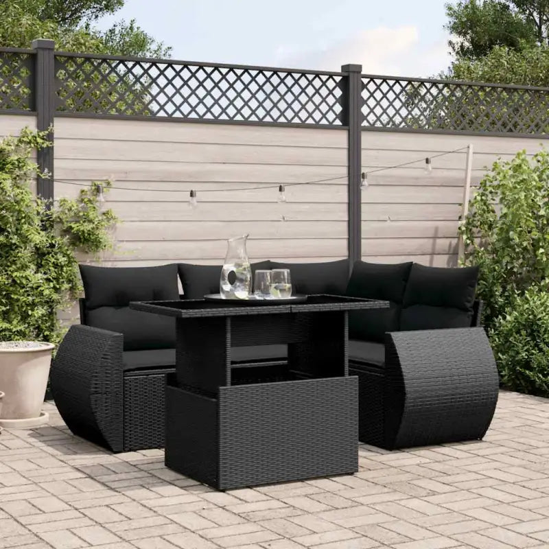 Tuinset van gepoedercoat staal in zwart materiaal voor buitenplezier - Zwart / zonder opbergruimte - Tuinsets