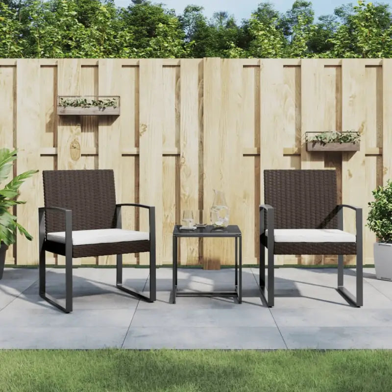 Tuinset van gepoedercoat staal met zwarte afmetingen voor uw buitenruimte - Bruin - Tuinsets