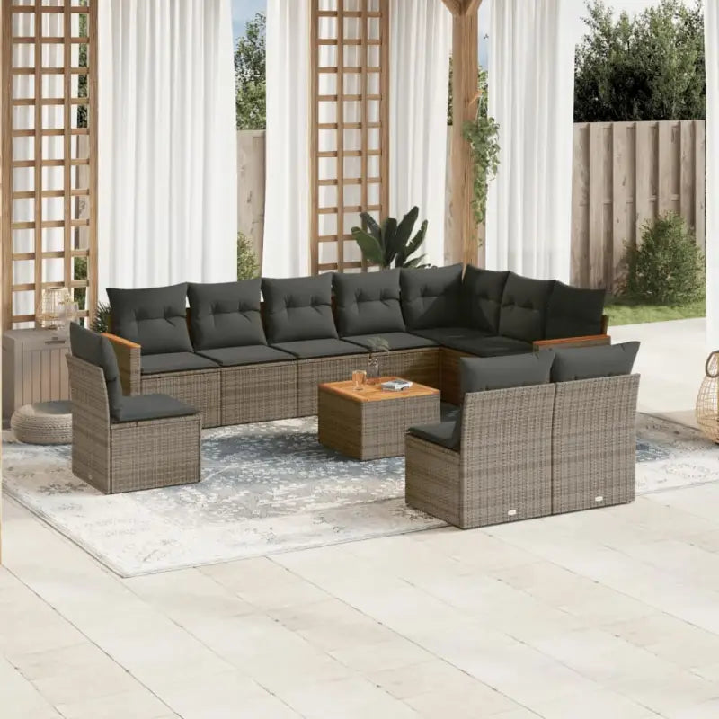 Tuinset van gepoedercoat staal met zwarte materialen voor buitengebruik - Grijs / Met tafel - Tuinsets