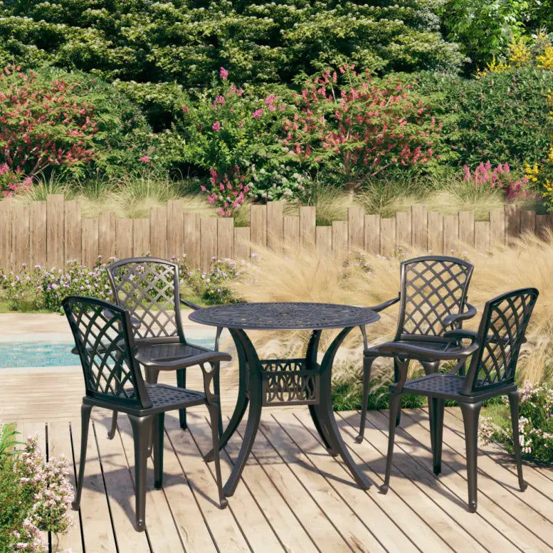 Tuinset van gietaluminium voor een comfortabele en duurzame zitplek - Zwart - Tuinsets