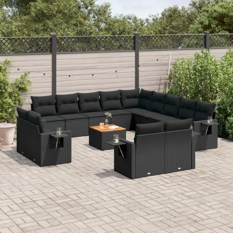 Tuinset van grijs materiaal en gepoedercoat staal met ideale afmetingen - Zwart - Tuinsets