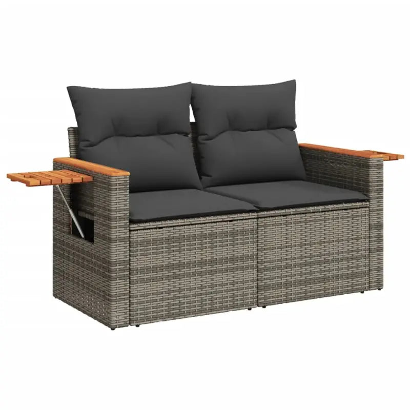 Tuinset van grijs materiaal en gepoedercoat staal voor comfortabele buitenruimte - Tuinsets