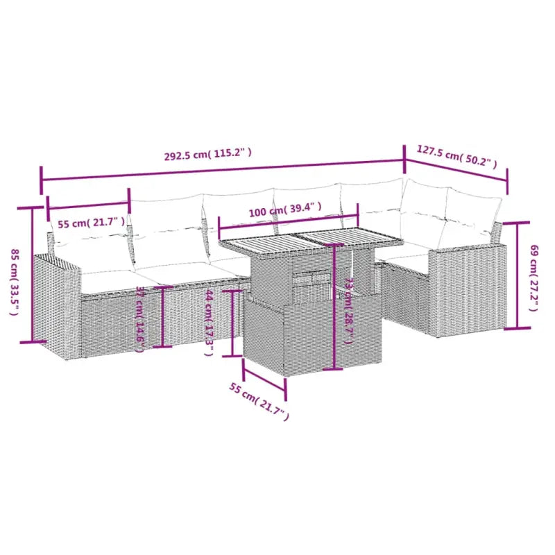 Tuinset van grijs materiaal en gepoedercoat staal voor gezellige buitenruimtes - Tuinsets