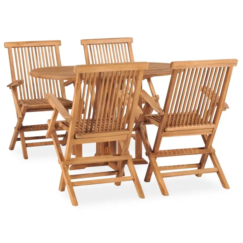 Tuinset van hard teakhout met fijn geschuurde afwerking - 120 x 70 x 75 cm / Met armleuning / ovaal - Tuinsets