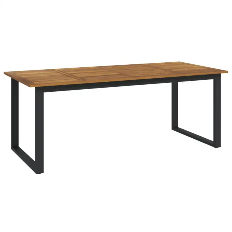 Tuinset van massief acaciahout met metalen poten voor buiten genieten - 200 cm tafellengte - Tuinsets