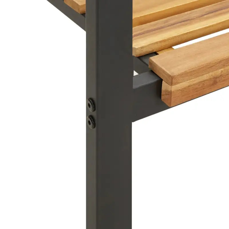 Tuinset van massief acaciahout met metalen poten voor buiten genieten - 200 cm tafellengte - Tuinsets