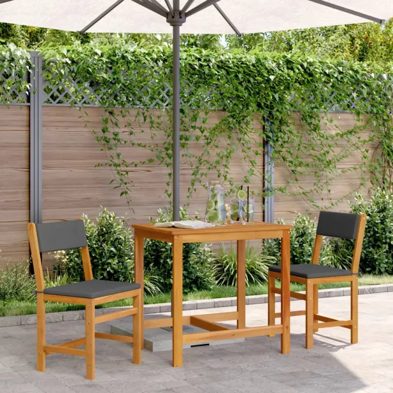 Tuinset van massief acaciahout met olieafwerking en perfecte afmetingen - Bruin en grijs - Tuinsets