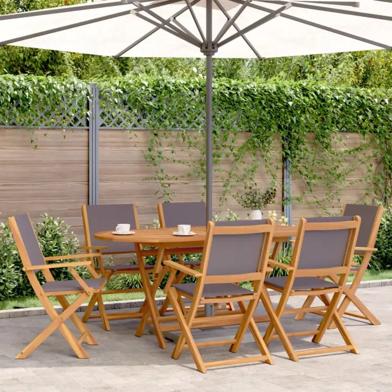Tuinset van massief acaciahout voor buiten en terras - Antraciet - Tuinsets