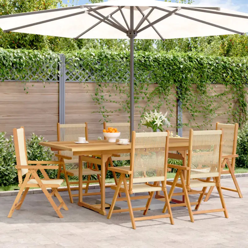 Tuinset van massief acaciahout voor buiten en terras ontspannen - Beige / Rechthoekig - Tuinsets