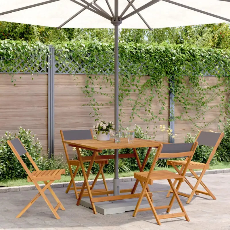 Tuinset van massief acaciahout voor buiten en terras ontspanning - Antraciet / 90 x 90 x 75 cm - Tuinsets