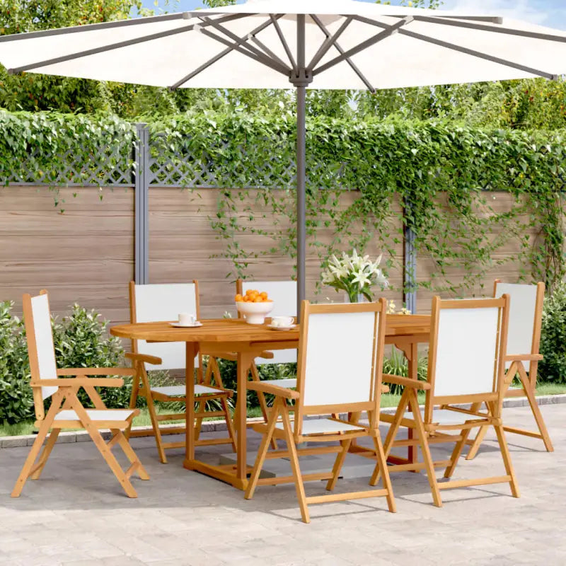 Tuinset van massief acaciahout voor buiten en terras ontspanning - Crème / ovaal - Tuinsets