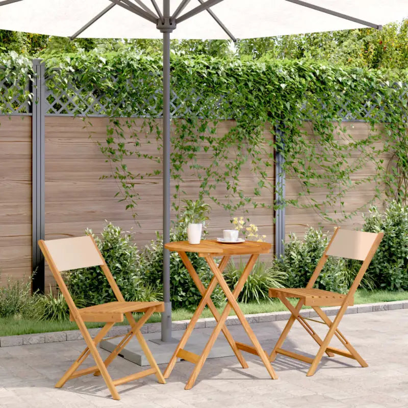 Tuinset van massief acaciahout voor buiten en terras ontspanning - Beige / 60 x 75 cm - Tuinsets