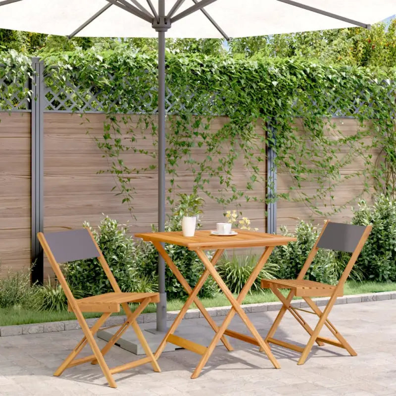 Tuinset van massief acaciahout voor buiten en terras ontspanning - Antraciet / 70 x 70 x 75 cm - Tuinsets