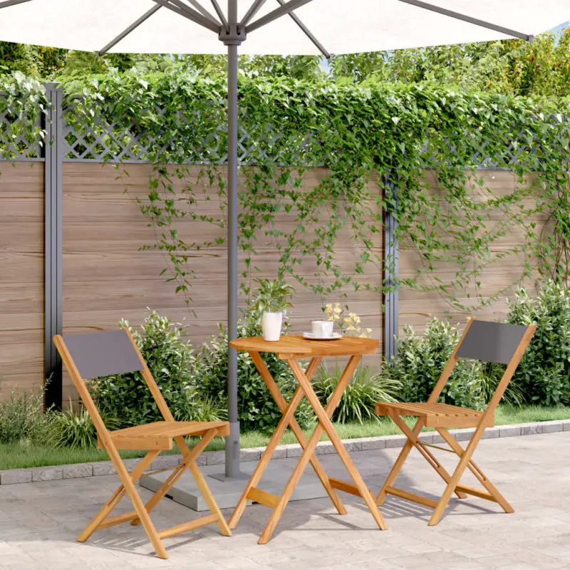 Tuinset van massief acaciahout voor buiten en terras ontspanning - Antraciet / 60 x 75 cm - Tuinsets