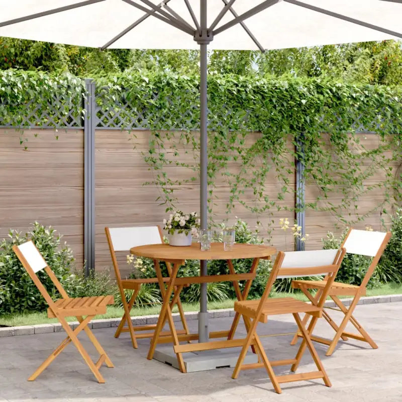 Tuinset van massief acaciahout voor buiten en terras ontspanning - Crème / 90 x 75 cm - Tuinsets