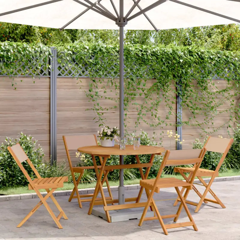 Tuinset van massief acaciahout voor buiten en terras ontspanning - Taupe / 90 x 75 cm - Tuinsets