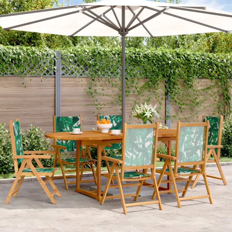 Tuinset van massief acaciahout voor buiten en terras ontspanning - Bladpatroon / ovaal - Tuinsets