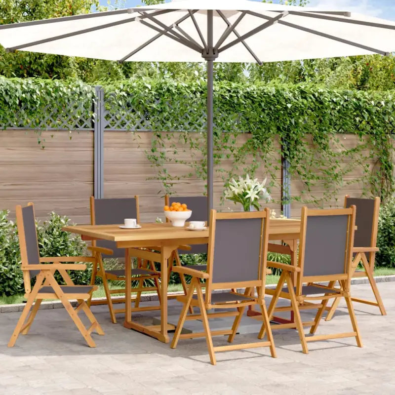 Tuinset van massief acaciahout voor buiten en terras ontspanning - Antraciet / Rechthoekig - Tuinsets