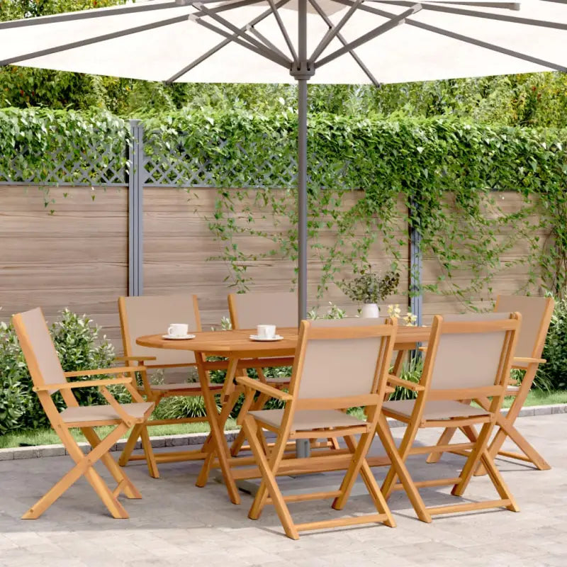 Tuinset van massief acaciahout voor buiten en terras - Taupe - Tuinsets