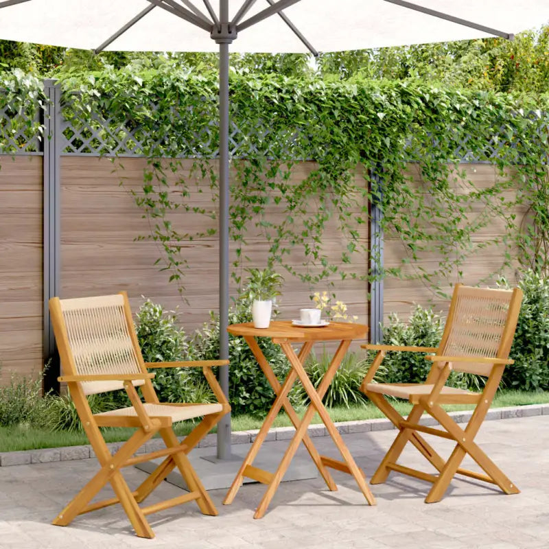 Tuinset van massief acaciahout voor gezellige buiten momenten - Beige / 60 x 75 cm - Tuinsets