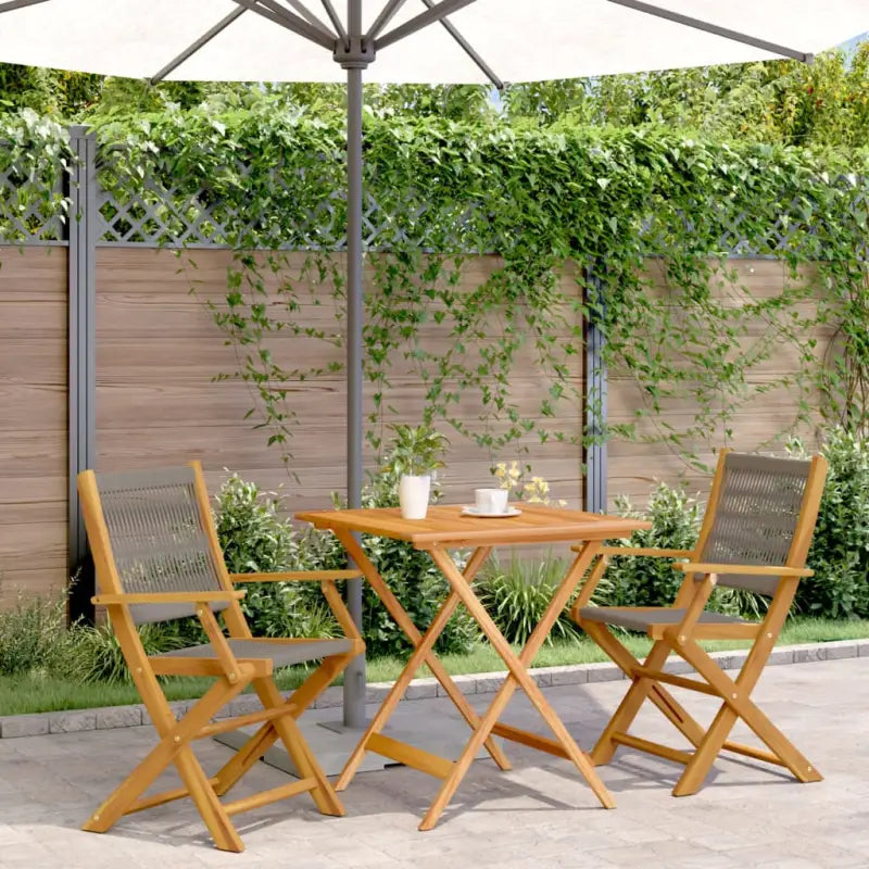 Tuinset van massief acaciahout voor gezellige buiten momenten - Grijs / 70 x 70 x 75 cm - Tuinsets